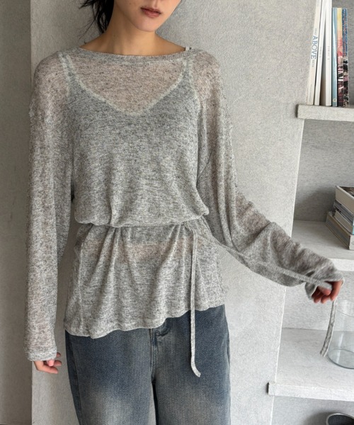 FUULLY STUDIO(フーリィーステューディオ)の「バッグオープンシアールーズトップス(Tシャツ/カットソー・レディース・パープル/ライトグレー/オフホワイト/ブラック・FREE)」の19枚目の写真