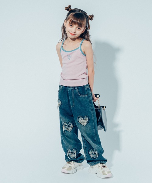 URBAN CHERRY（アーバンチェリー）の「ハートダメージデザインストレートデニムパンツ（デニムパンツ・キッズ・ブルー・130cm/140cm/150cm/120cm/110cm）」の15枚目の写真