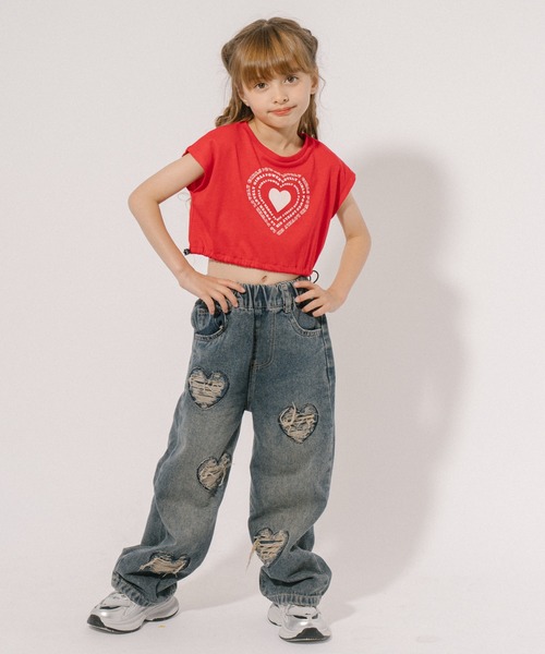 URBAN CHERRY（アーバンチェリー）の「ハートダメージデザインストレートデニムパンツ（デニムパンツ・キッズ・ブルー・130cm/140cm/150cm/120cm/110cm）」の17枚目の写真