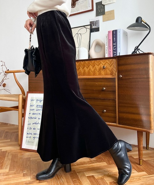 セール】マーメイドフレアベロアスカート（スカート）｜LOULOU