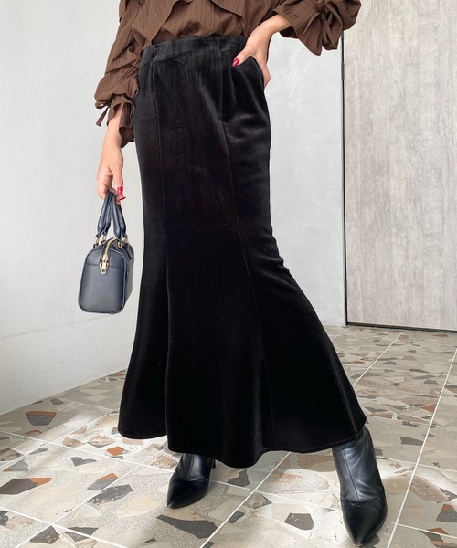 セール】マーメイドフレアベロアスカート（スカート）｜LOULOU select