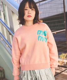 moyan ecri | <moyan ecri>カシミヤ混ロゴニットクルーネックSTICKER LOGO KNIT PULLOVER(ニット/セーター)