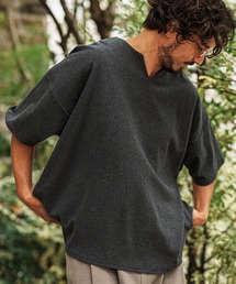 CAMBIO（カンビオ）の「mt9419- Span Fraise Short Sleeve Key Neck Cut Sew カットソー（Tシャツ/カットソー）」