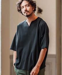 CAMBIO | mt9419- Span Fraise Short Sleeve Key Neck Cut Sew カットソー(Tシャツ/カットソー)