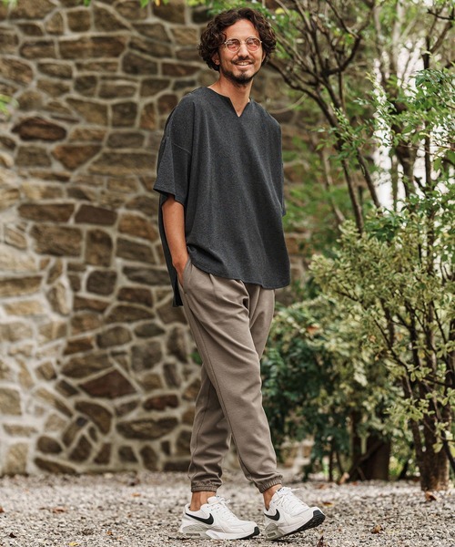 CAMBIO(カンビオ)の「mt9419- Span Fraise Short Sleeve Key Neck Cut Sew カットソー(Tシャツ/カットソー・メンズ・ホワイト/ブラック/チャコール・S/M/L)」の20枚目の写真