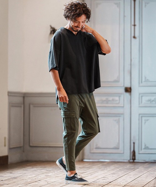 CAMBIO(カンビオ)の「mt9419- Span Fraise Short Sleeve Key Neck Cut Sew カットソー(Tシャツ/カットソー・メンズ・ホワイト/ブラック/チャコール・S/M/L)」の12枚目の写真