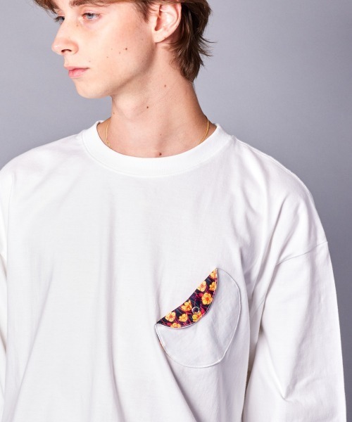 rehacer(レアセル)の「rehacer : 80`S Flower Pocket L/S CS / エイティーズ フラワーポケットロングスリーブ カットソー(Tシャツ/カットソー・メンズ・ブラック/ホワイト・SMALL/MEDIUM/LARGE/X-LARGE)」の10枚目の写真