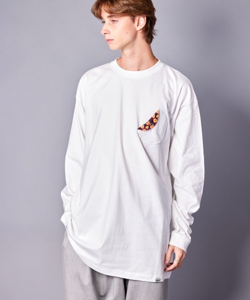 rehacer(レアセル)の「rehacer : 80`S Flower Pocket L/S CS / エイティーズ フラワーポケットロングスリーブ カットソー(Tシャツ/カットソー・メンズ・ブラック/ホワイト・SMALL/MEDIUM/LARGE/X-LARGE)」の11枚目の写真