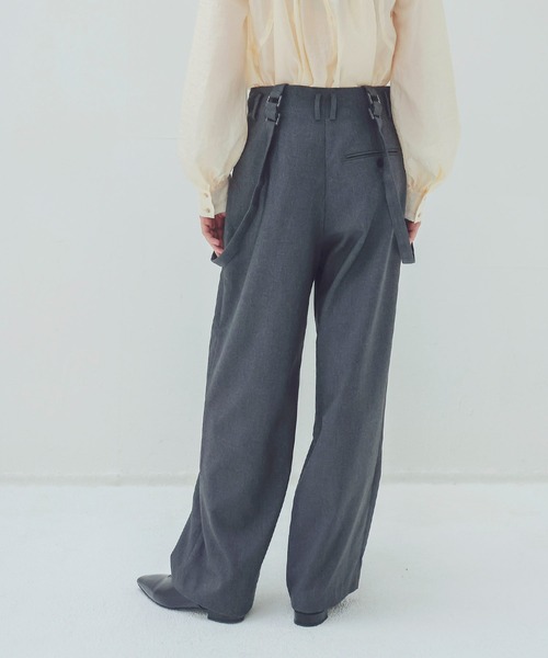 DRESSLAVE(ドレスレイブ)の「detachable strap tuck pants(デタッチャブルストラップタックパンツ)(スラックス・レディース・ブラック/チャコールグレー・36/38)」の8枚目の写真
