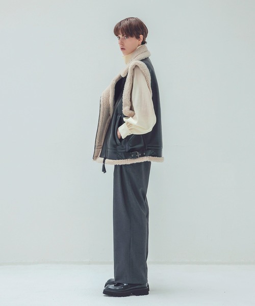 DRESSLAVE(ドレスレイブ)の「detachable strap tuck pants(デタッチャブルストラップタックパンツ)(スラックス・レディース・ブラック/チャコールグレー・36/38)」の18枚目の写真
