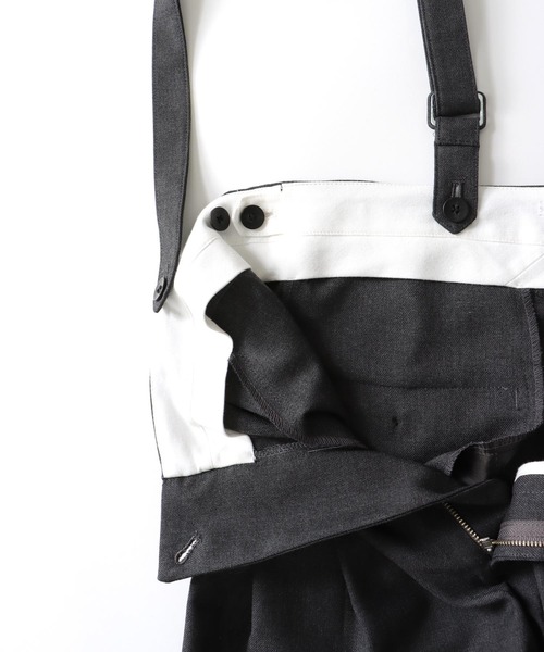 DRESSLAVE(ドレスレイブ)の「detachable strap tuck pants(デタッチャブルストラップタックパンツ)(スラックス・レディース・ブラック/チャコールグレー・36/38)」の3枚目の写真