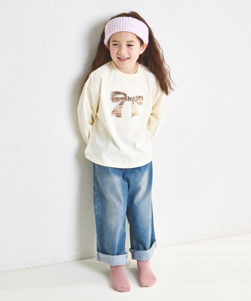 pairmanon（ペアマノン）の「【綿100%】デザインが変わる モチーフスパンコール 長袖Tシャツ（Tシャツ/カットソー・キッズ・ホワイト系その他/ベージュ系その他/ブラック系その他・130/90/110/100/120/150/140）」の4枚目の写真