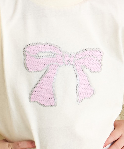 pairmanon（ペアマノン）の「【綿100%】デザインが変わる モチーフスパンコール 長袖Tシャツ（Tシャツ/カットソー・キッズ・ホワイト系その他/ベージュ系その他/ブラック系その他・130/90/110/100/120/150/140）」の7枚目の写真