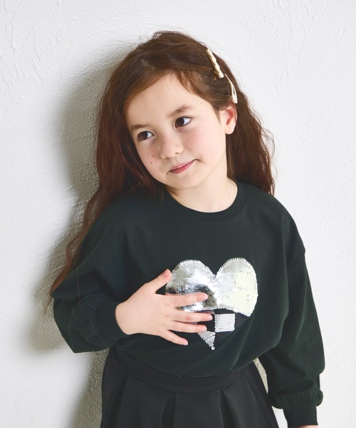 pairmanon（ペアマノン）の「【綿100%】デザインが変わる モチーフスパンコール 長袖Tシャツ（Tシャツ/カットソー・キッズ・ホワイト系その他/ベージュ系その他/ブラック系その他・130/90/110/100/120/150/140）」の9枚目の写真