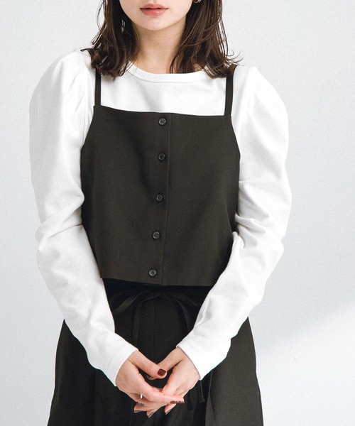 URBAN RESEARCH Sonny Label(アーバンリサーチサニーレーベル)の「パフスリーブフライス/ジャガードロングTシャツ(Tシャツ/カットソー・レディース・その他1/オフホワイト/ブラック・FREE)」の5枚目の写真