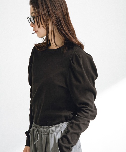 URBAN RESEARCH Sonny Label(アーバンリサーチサニーレーベル)の「パフスリーブフライス/ジャガードロングTシャツ(Tシャツ/カットソー・レディース・その他1/オフホワイト/ブラック・FREE)」の13枚目の写真