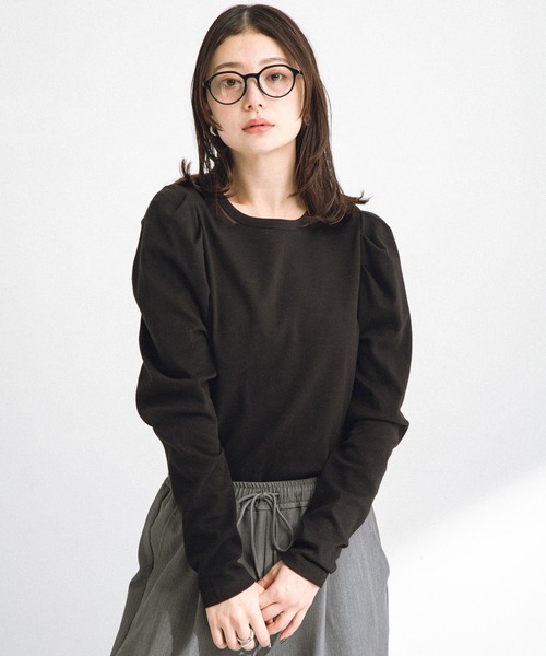 URBAN RESEARCH Sonny Label(アーバンリサーチサニーレーベル)の「パフスリーブフライス/ジャガードロングTシャツ(Tシャツ/カットソー・レディース・その他1/オフホワイト/ブラック・FREE)」の14枚目の写真