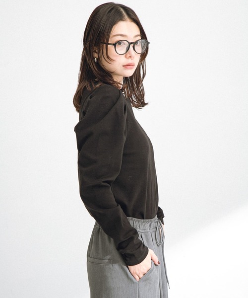 URBAN RESEARCH Sonny Label(アーバンリサーチサニーレーベル)の「パフスリーブフライス/ジャガードロングTシャツ(Tシャツ/カットソー・レディース・その他1/オフホワイト/ブラック・FREE)」の16枚目の写真