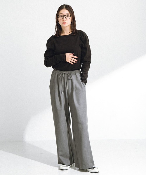 URBAN RESEARCH Sonny Label(アーバンリサーチサニーレーベル)の「パフスリーブフライス/ジャガードロングTシャツ(Tシャツ/カットソー・レディース・その他1/オフホワイト/ブラック・FREE)」の18枚目の写真