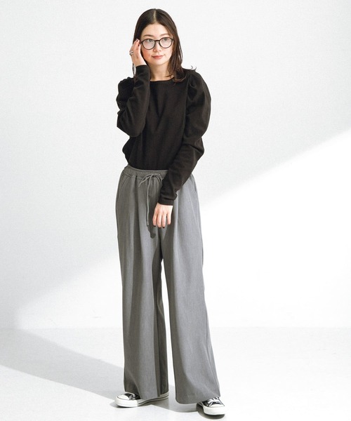 URBAN RESEARCH Sonny Label(アーバンリサーチサニーレーベル)の「パフスリーブフライス/ジャガードロングTシャツ(Tシャツ/カットソー・レディース・その他1/オフホワイト/ブラック・FREE)」の19枚目の写真