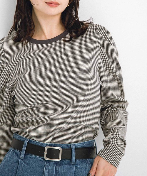 URBAN RESEARCH Sonny Label(アーバンリサーチサニーレーベル)の「パフスリーブフライス/ジャガードロングTシャツ(Tシャツ/カットソー・レディース・その他1/オフホワイト/ブラック・FREE)」の22枚目の写真