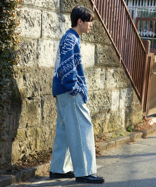 SOUNDSGOOOOD（サウンズグッド）の「【SOUNDS GOOOOD】チロリアンブークレニットポロカーディガン（ニット/セーター・レディース・ブルー/レッド・ONE SIZE）」の12枚目の写真