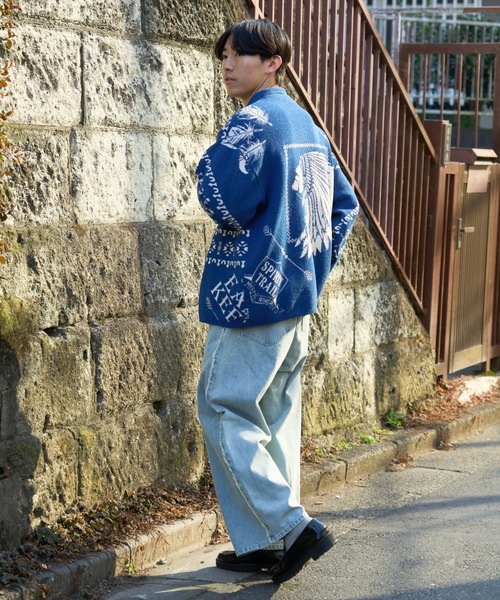 SOUNDSGOOOOD（サウンズグッド）の「【SOUNDS GOOOOD】チロリアンブークレニットポロカーディガン（ニット/セーター・レディース・ブルー/レッド・ONE SIZE）」の13枚目の写真