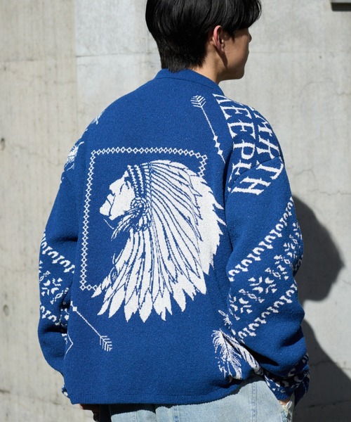 SOUNDSGOOOOD（サウンズグッド）の「【SOUNDS GOOOOD】チロリアンブークレニットポロカーディガン（ニット/セーター・レディース・ブルー/レッド・ONE SIZE）」の21枚目の写真