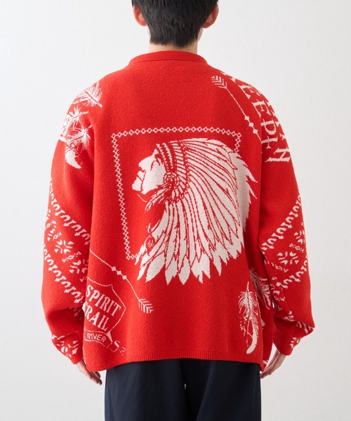 SOUNDSGOOOOD（サウンズグッド）の「【SOUNDS GOOOOD】チロリアンブークレニットポロカーディガン（ニット/セーター・レディース・ブルー/レッド・ONE SIZE）」の22枚目の写真