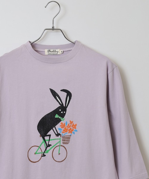 FUNALIVE(ファンアライブ)の「SHABBY 7分袖Tシャツ unisex(Tシャツ/カットソー・メンズ・ブラック/アイボリー/グレー/グリーン/イエロー/ラベンダー・S/M/L/XL)」の5枚目の写真