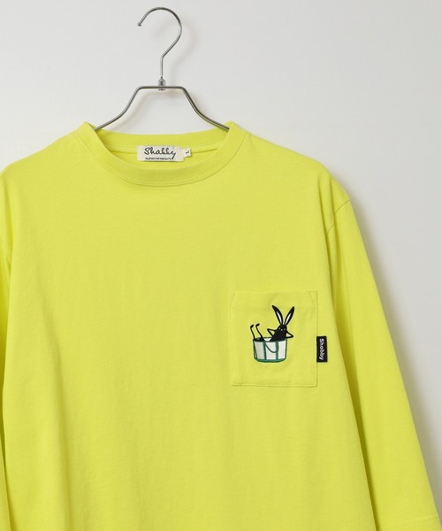 FUNALIVE(ファンアライブ)の「SHABBY 7分袖Tシャツ unisex(Tシャツ/カットソー・メンズ・ブラック/アイボリー/グレー/グリーン/イエロー/ラベンダー・S/M/L/XL)」の6枚目の写真