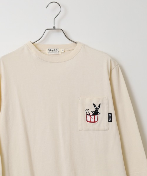 FUNALIVE(ファンアライブ)の「SHABBY 7分袖Tシャツ unisex(Tシャツ/カットソー・メンズ・ブラック/アイボリー/グレー/グリーン/イエロー/ラベンダー・S/M/L/XL)」の2枚目の写真