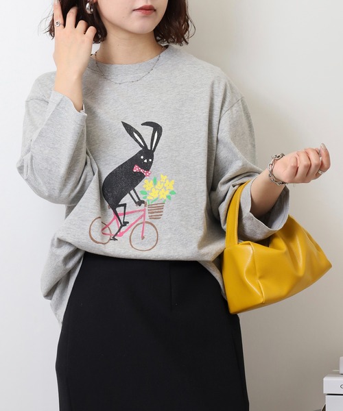 FUNALIVE(ファンアライブ)の「SHABBY 7分袖Tシャツ unisex(Tシャツ/カットソー・メンズ・ブラック/アイボリー/グレー/グリーン/イエロー/ラベンダー・S/M/L/XL)」の7枚目の写真