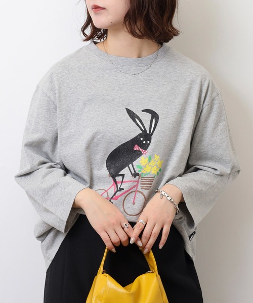 FUNALIVE(ファンアライブ)の「SHABBY 7分袖Tシャツ unisex(Tシャツ/カットソー・メンズ・ブラック/アイボリー/グレー/グリーン/イエロー/ラベンダー・S/M/L/XL)」の8枚目の写真