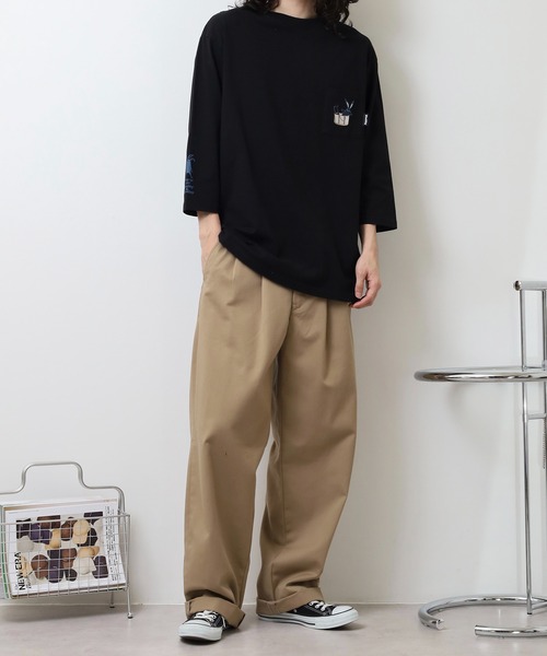 FUNALIVE(ファンアライブ)の「SHABBY 7分袖Tシャツ unisex(Tシャツ/カットソー・メンズ・ブラック/アイボリー/グレー/グリーン/イエロー/ラベンダー・S/M/L/XL)」の16枚目の写真