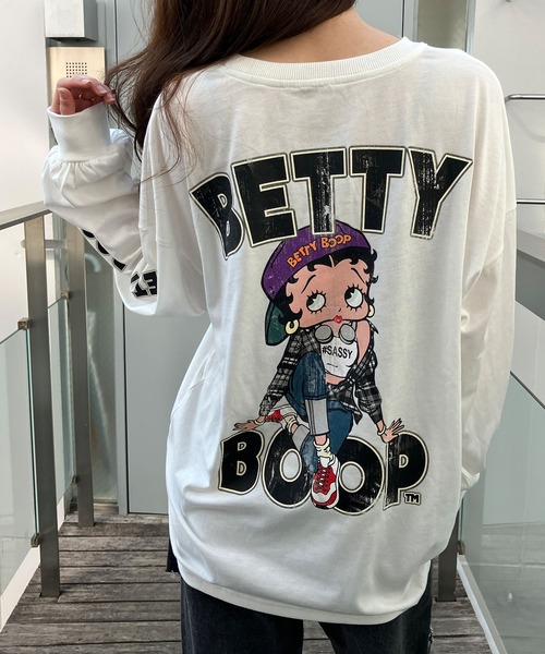 GLAMOROUS JANE(グラマラスジェーン)の「BETTY BOOPプリントプルオーバー(Tシャツ/カットソー・レディース・チャコールグレー/オフホワイト/ブラック・FREE)」の7枚目の写真