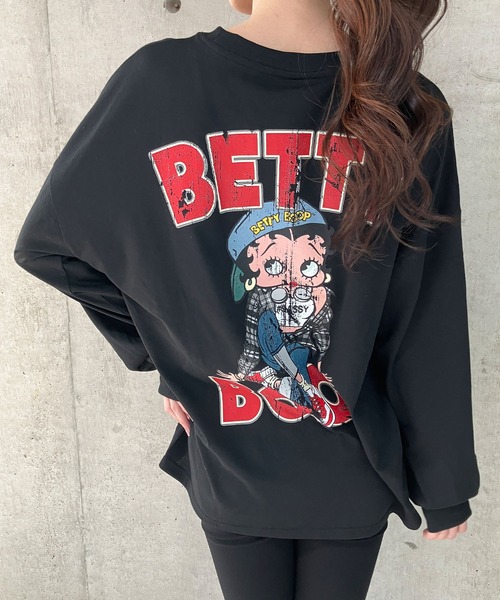 GLAMOROUS JANE(グラマラスジェーン)の「BETTY BOOPプリントプルオーバー(Tシャツ/カットソー・レディース・チャコールグレー/オフホワイト/ブラック・FREE)」の12枚目の写真