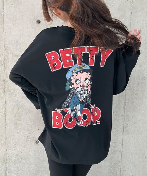 GLAMOROUS JANE(グラマラスジェーン)の「BETTY BOOPプリントプルオーバー(Tシャツ/カットソー・レディース・チャコールグレー/オフホワイト/ブラック・FREE)」の13枚目の写真