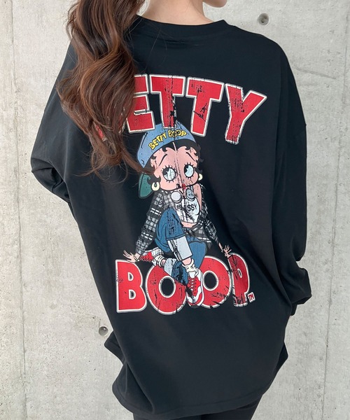 GLAMOROUS JANE(グラマラスジェーン)の「BETTY BOOPプリントプルオーバー(Tシャツ/カットソー・レディース・チャコールグレー/オフホワイト/ブラック・FREE)」の14枚目の写真