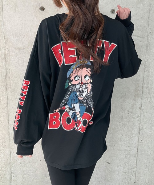 GLAMOROUS JANE(グラマラスジェーン)の「BETTY BOOPプリントプルオーバー(Tシャツ/カットソー・レディース・チャコールグレー/オフホワイト/ブラック・FREE)」の15枚目の写真