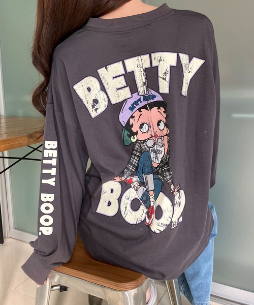 GLAMOROUS JANE(グラマラスジェーン)の「BETTY BOOPプリントプルオーバー(Tシャツ/カットソー・レディース・チャコールグレー/オフホワイト/ブラック・FREE)」の19枚目の写真
