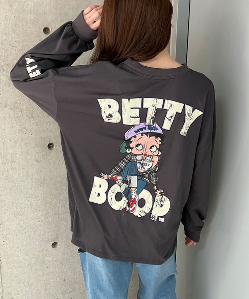 GLAMOROUS JANE(グラマラスジェーン)の「BETTY BOOPプリントプルオーバー(Tシャツ/カットソー・レディース・チャコールグレー/オフホワイト/ブラック・FREE)」の21枚目の写真
