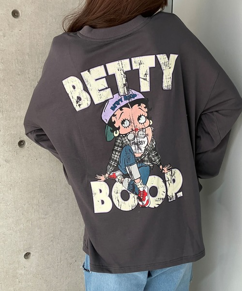 GLAMOROUS JANE(グラマラスジェーン)の「BETTY BOOPプリントプルオーバー(Tシャツ/カットソー・レディース・チャコールグレー/オフホワイト/ブラック・FREE)」の22枚目の写真