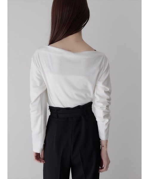 amel（エイメル）の「【RE ARRIVAL】ドレープデザイントップス / ホワイト（Tシャツ/カットソー・レディース・ホワイト・FREE）」の4枚目の写真