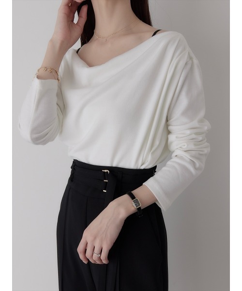 amel（エイメル）の「【RE ARRIVAL】ドレープデザイントップス / ホワイト（Tシャツ/カットソー・レディース・ホワイト・FREE）」の7枚目の写真