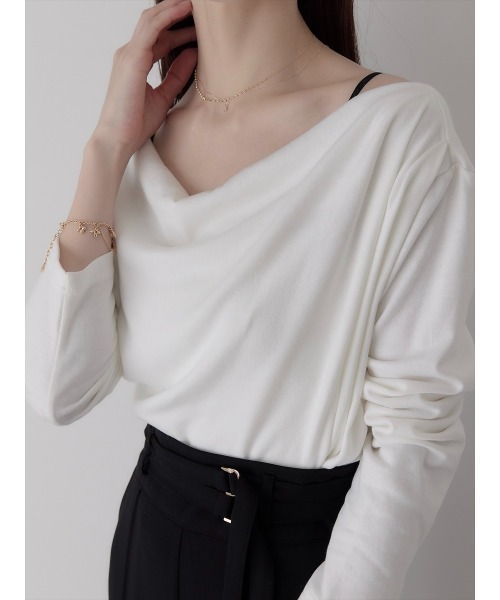 amel（エイメル）の「【RE ARRIVAL】ドレープデザイントップス / ホワイト（Tシャツ/カットソー・レディース・ホワイト・FREE）」の12枚目の写真
