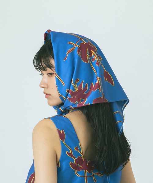 FLOWER PRINT SCARF（バンダナ/スカーフ）｜ROSE BUD（ローズ