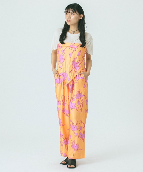 ROSE BUD（ローズバッド）の「FLOWER PRINT SCARF（バンダナ/スカーフ・レディース・オレンジ/ブルー/ブラウン・ONE SIZE）」の9枚目の写真