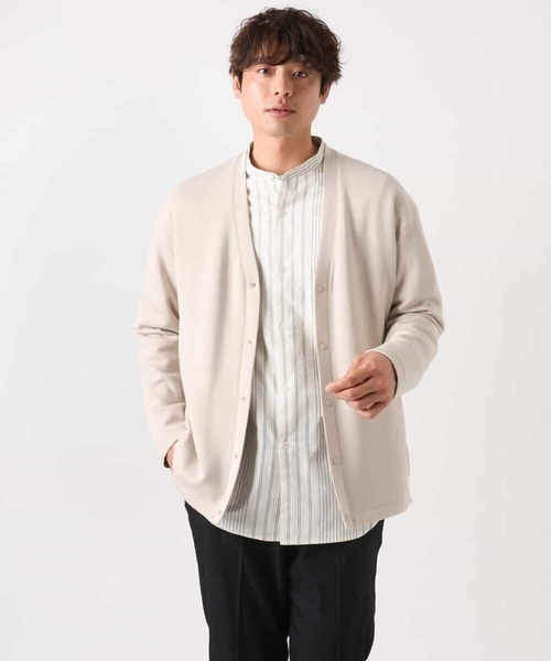 a.v.v(アーヴェヴェ)の「【洗濯機で洗える】ツイルワイドシルエットバンドカラーシャツ(シャツ/ブラウス・メンズ・ブルー/ブラック・46/48/50)」の13枚目の写真