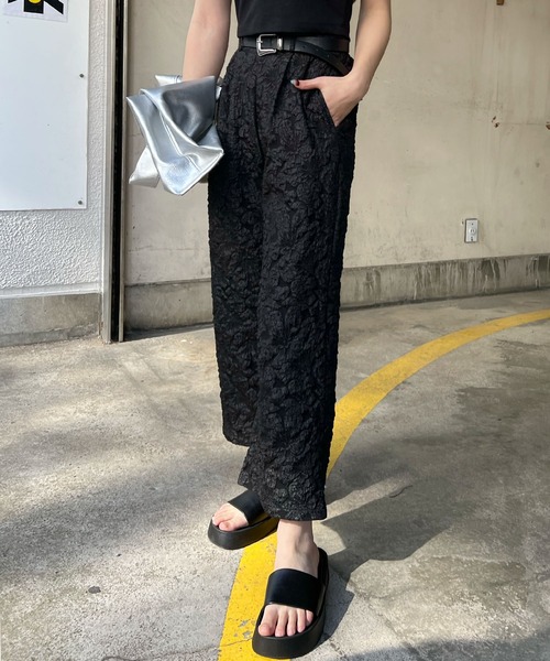 プープレジャガードパンツ　　最終お値下げです。 FREAK'S STORE パンツ クロッケフラワージャガード パンツ